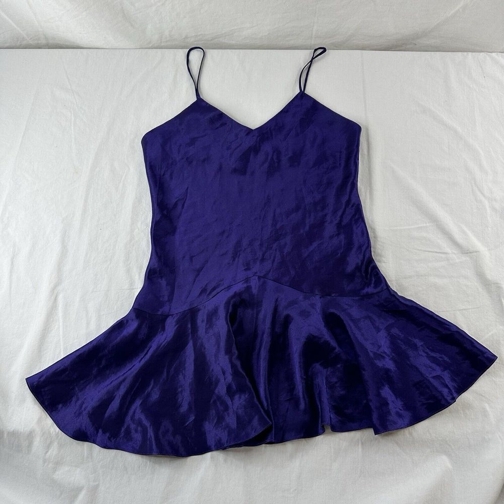 Vtg Victoria's Secret Gold Label Sz S Slip Dress Chemise Nightgown‎ Sexy Purple